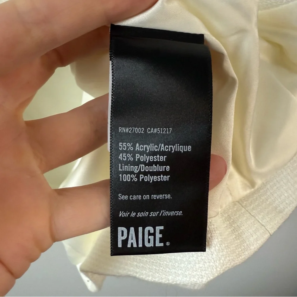 PAIGE Shania Peak Lapel Blazer Ivory Tonal 12 - Picture 6 of 12